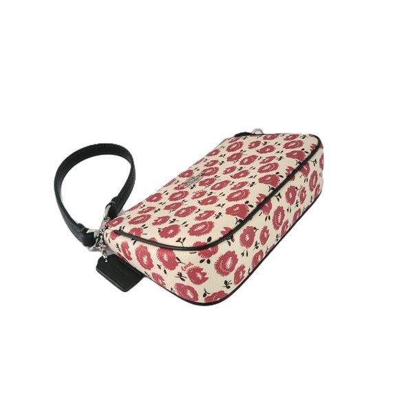 Coach CBM74 Nolita 19 Floral Print Small Handbag Clutch Chalk Black - Picture 6 of 7
